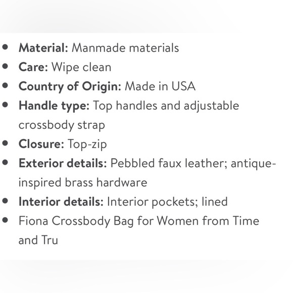 💋 New Time and Tru Women’s Black Handbag - Picture 5 of 12